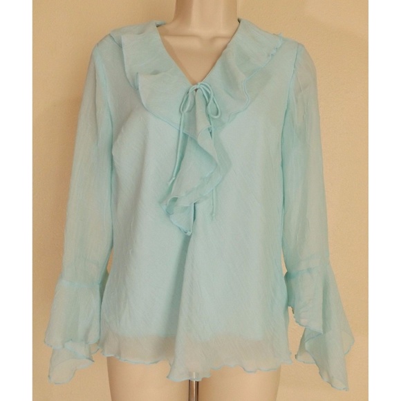 Dress Barn Tops - DRESSBARN Ruffled Sheer Blouse
